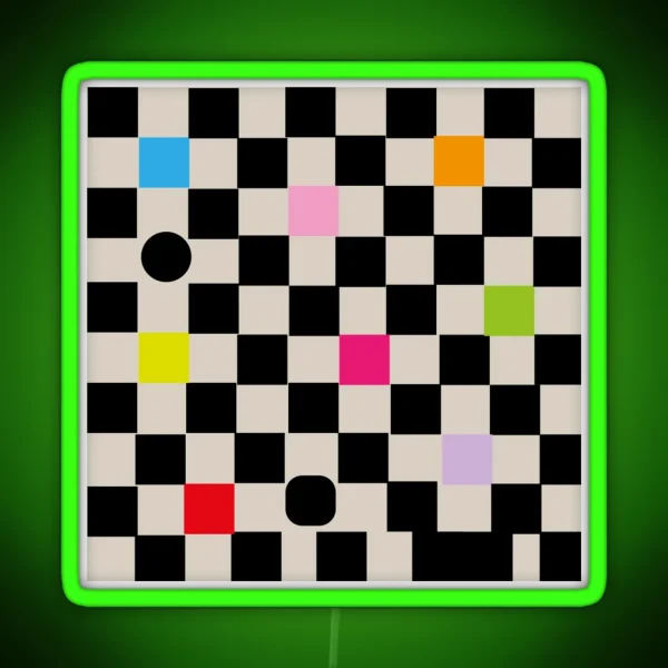 Playful Check Pattern RGB Neon Sign