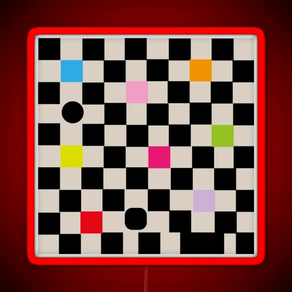 Playful Check Pattern RGB Neon Sign