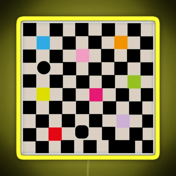 Playful Check Pattern RGB Neon Sign