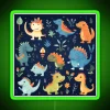 Vibrant Adorable Dinosaur Friends Pattern RGB Neon Sign Decoration Wall Art