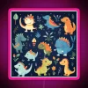 Adorable Dinosaurs Pattern Display in Vibrant RGB Neon LED Sign Art