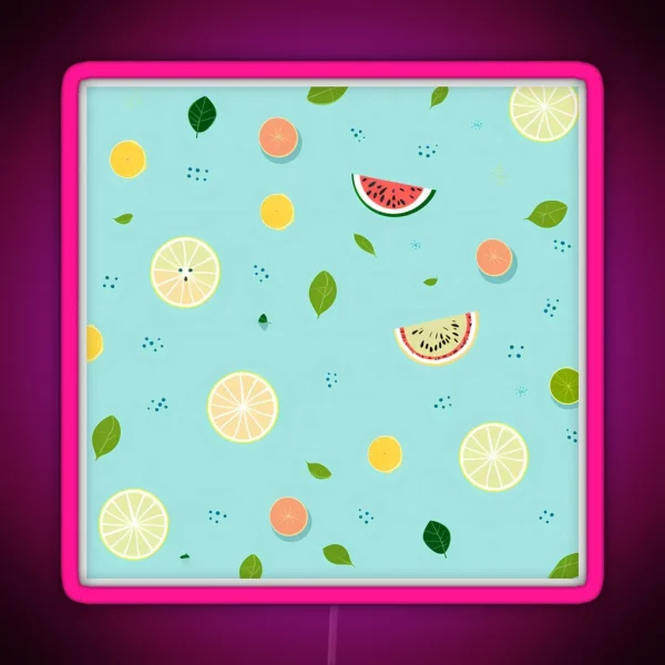 Playful Fruit Pattern RGB Neon Sign