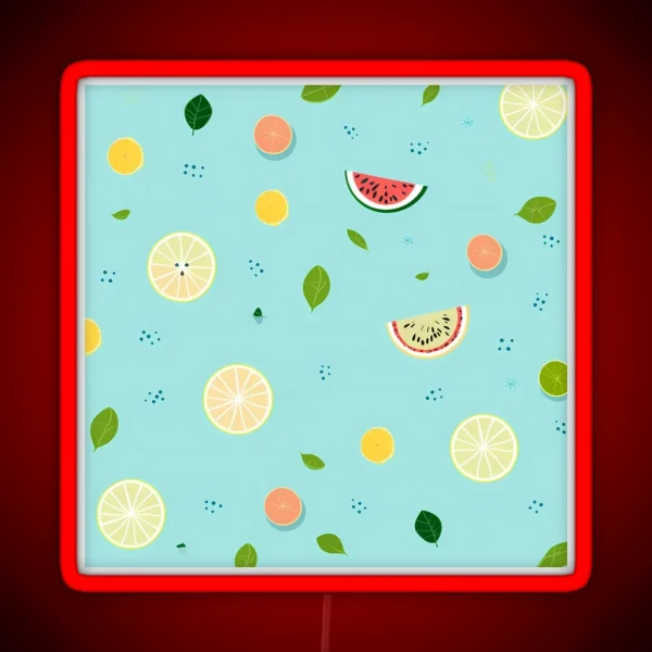 Playful Fruit Pattern RGB Neon Sign