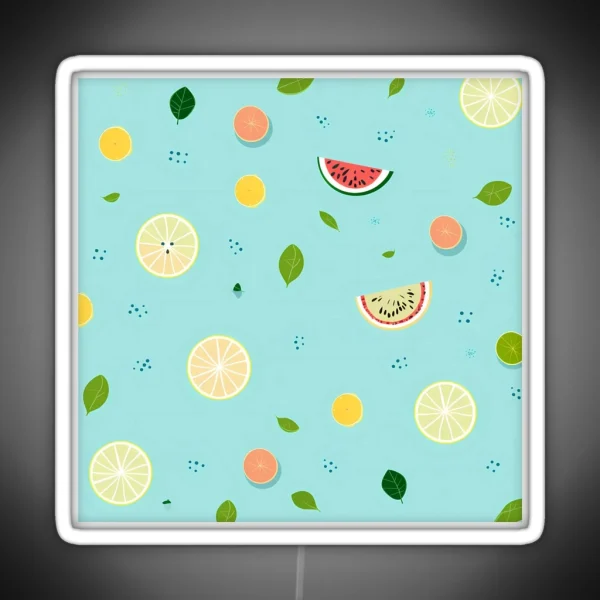 Playful Fruit Pattern RGB Neon Sign