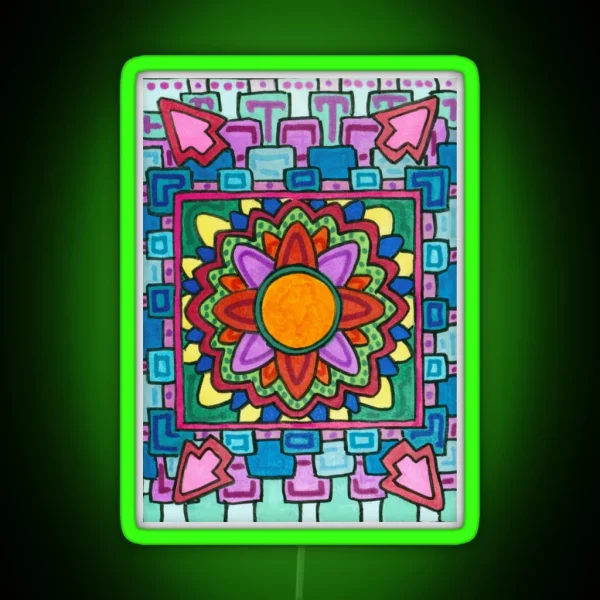 Playful Mandala RGB Neon Sign