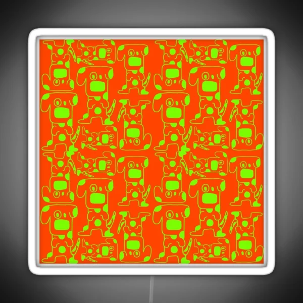 Playful Neon Dog Pattern RGB Neon Sign