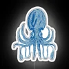 Vibrant Hand-Drawn Octopus Design with Bright Neon Pink & Blue Accents