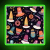 Colorful vintage pilgrim hat inspired neon wall decor accent lighting.