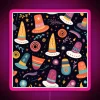 Vibrant Color Changing RGB Neon Sign Featuring Playful Pilgrim Hats Design