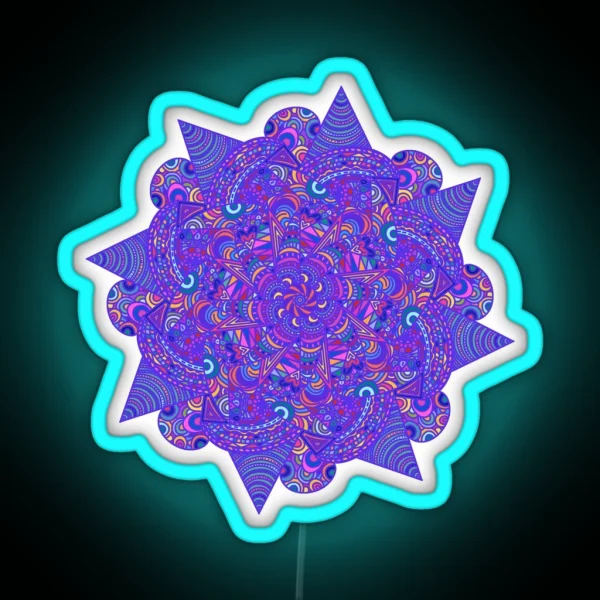 Playful Purple Mandala RGB Neon Sign