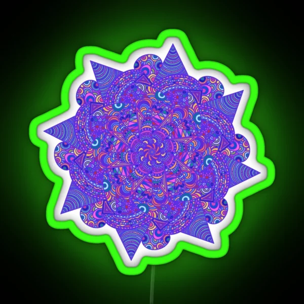 Playful Purple Mandala RGB Neon Sign