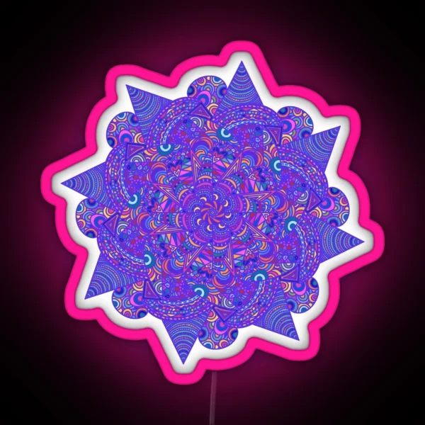Playful Purple Mandala RGB Neon Sign