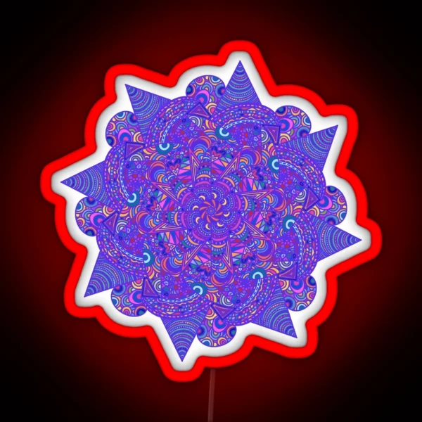 Playful Purple Mandala RGB Neon Sign