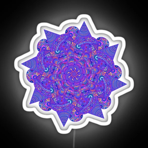 Playful Purple Mandala RGB Neon Sign