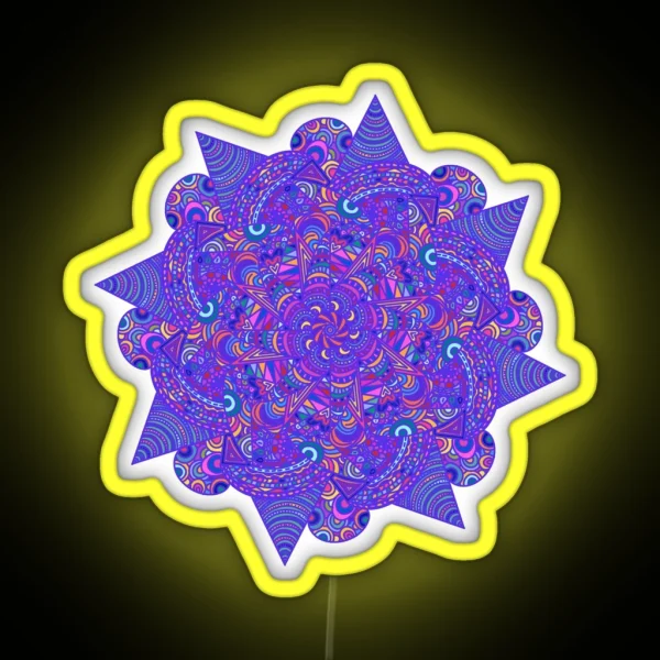 Playful Purple Mandala RGB Neon Sign