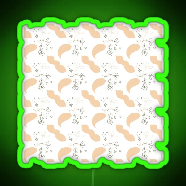 Playful Simple Hand Drawn Pattern RGB Neon Sign