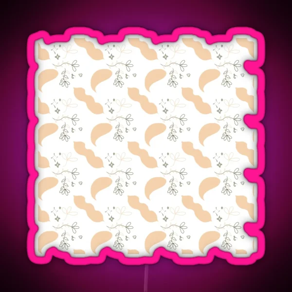 Playful Simple Hand Drawn Pattern RGB Neon Sign