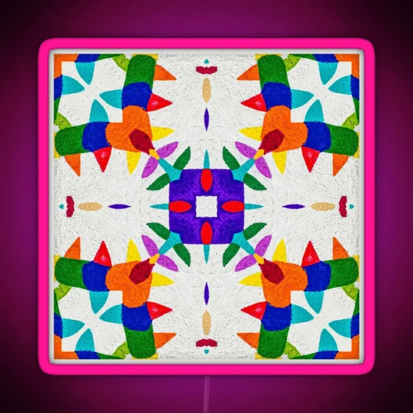 Playful Squiggles Pattern RGB Neon Sign