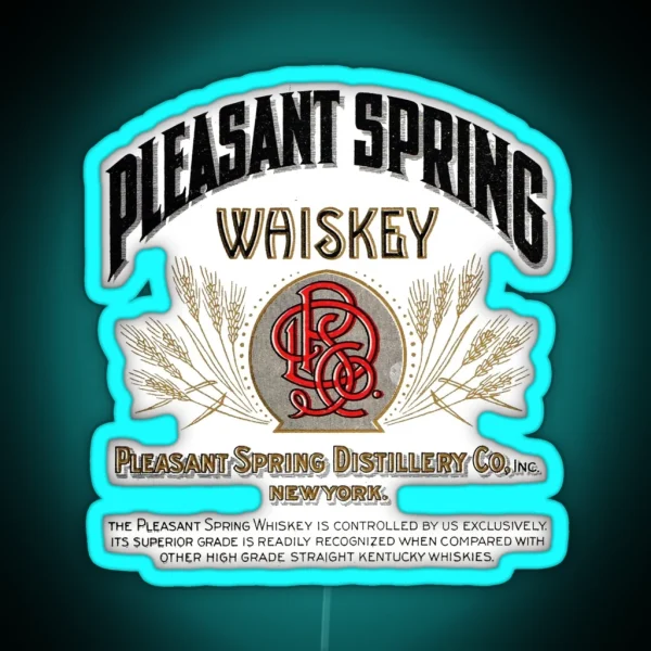 Pleasant Spring Whiskey Pleasant Spring Distillery Co RGB Neon Sign
