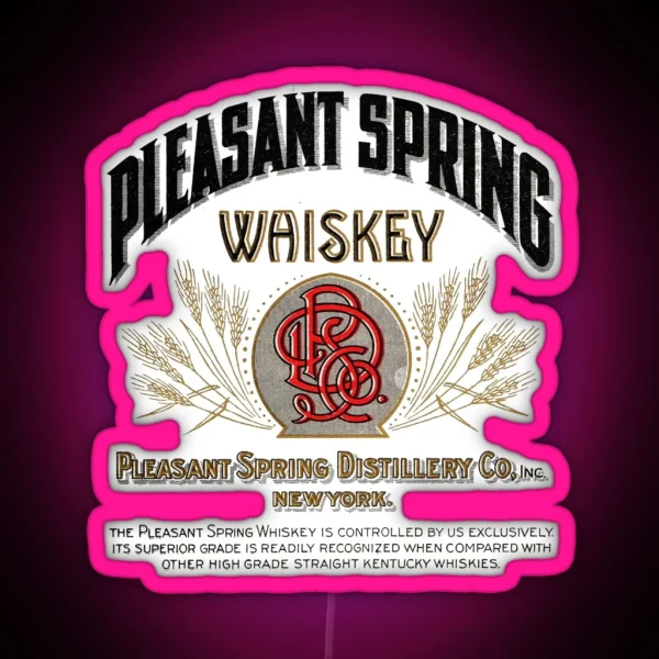 Pleasant Spring Whiskey Pleasant Spring Distillery Co RGB Neon Sign