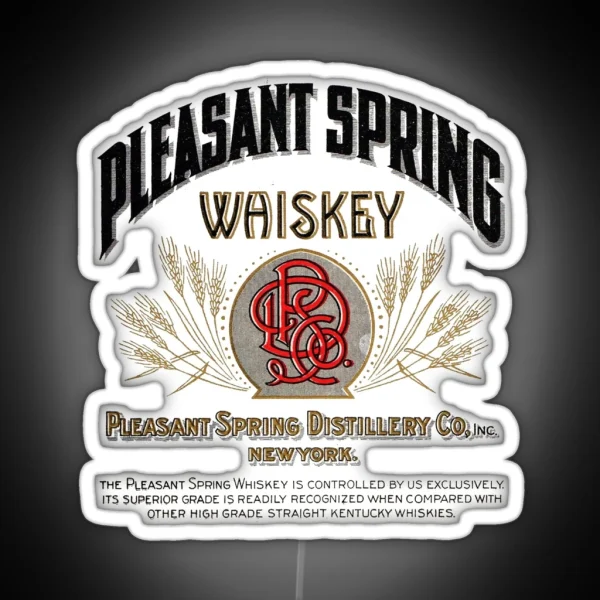 Pleasant Spring Whiskey Pleasant Spring Distillery Co RGB Neon Sign
