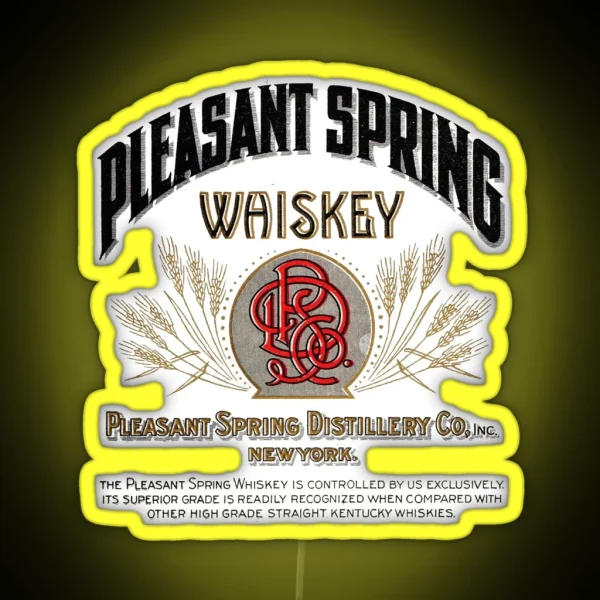 Pleasant Spring Whiskey Pleasant Spring Distillery Co RGB Neon Sign