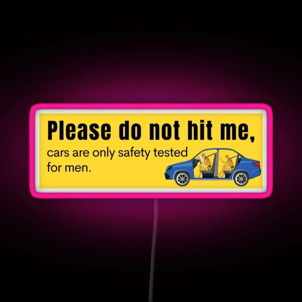 Please Do Not Hit Me Women Crash Test Bumper Led RGB Neon Sign