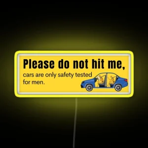 Please Do Not Hit Me Women Crash Test Bumper Led RGB Neon Sign