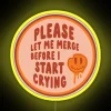 RGB LED Canvas Sign with Colorful 'Please Merge' Highway Message