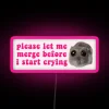 RGB LED Merging Traffic Sign with Cute Hamster Meme Design