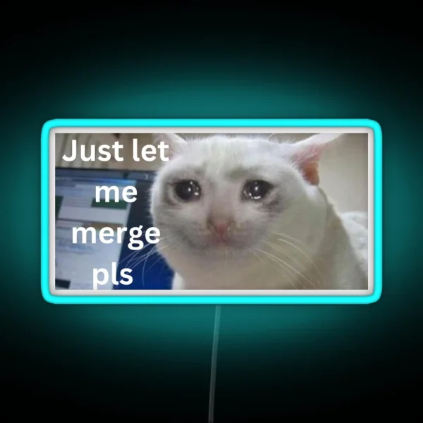 Please Let Me Merge RGB Neon Sign