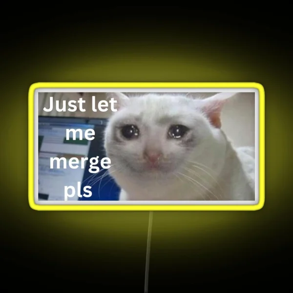 Please Let Me Merge RGB Neon Sign