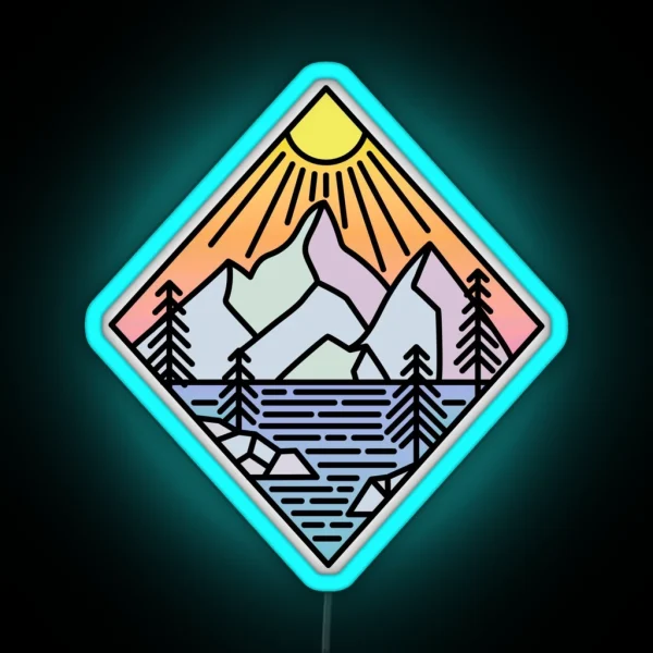 PNW Mountain RGB Neon Sign