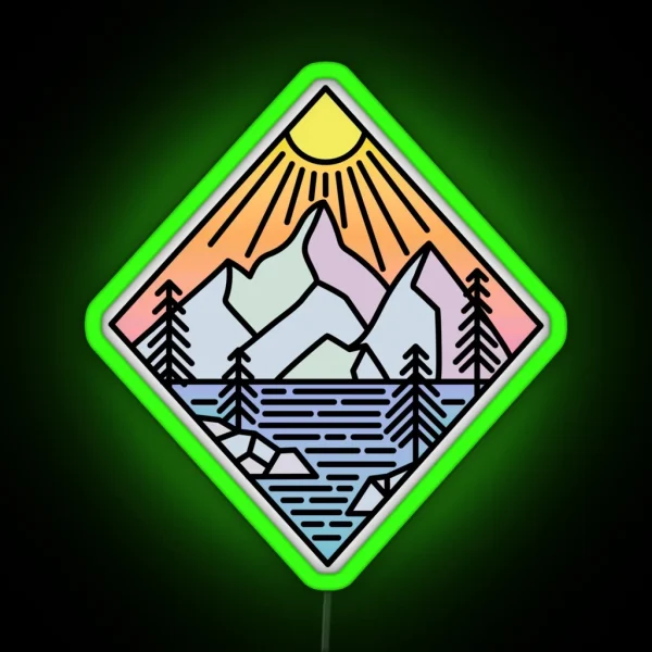PNW Mountain RGB Neon Sign