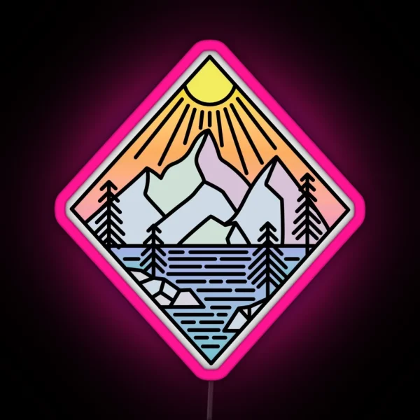 PNW Mountain RGB Neon Sign
