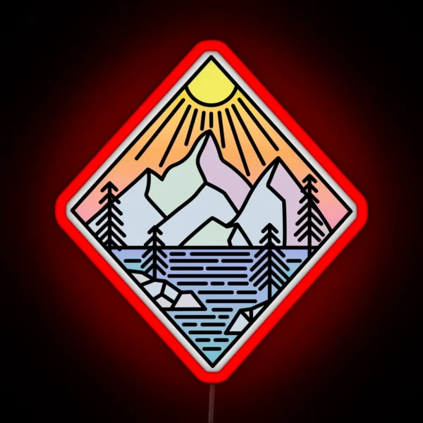 PNW Mountain RGB Neon Sign