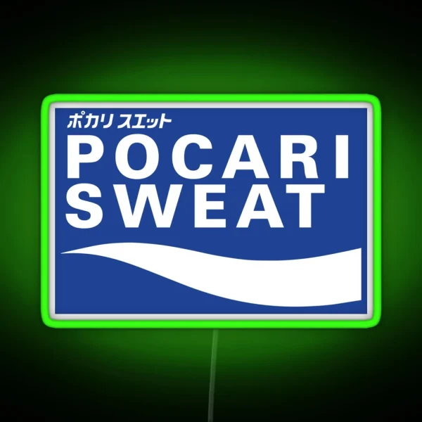 POCARI SWEAT On Blue Background RGB Neon Sign