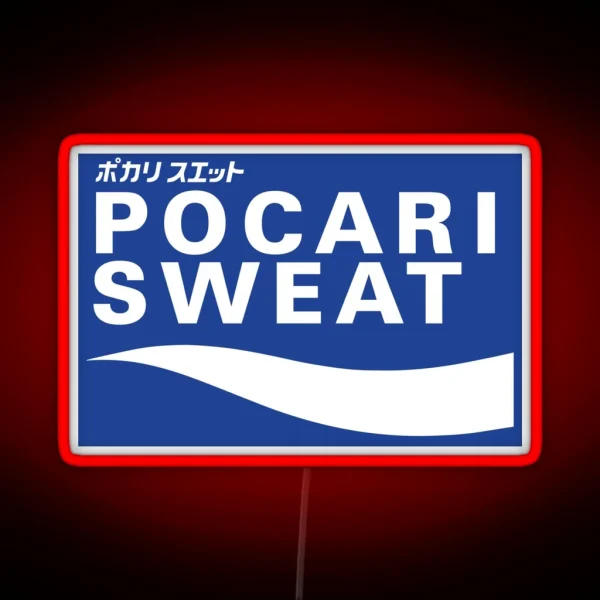 POCARI SWEAT On Blue Background RGB Neon Sign