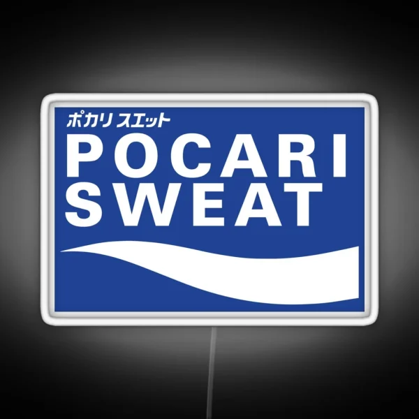 POCARI SWEAT On Blue Background RGB Neon Sign