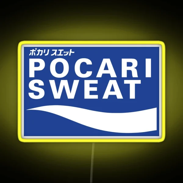 POCARI SWEAT On Blue Background RGB Neon Sign