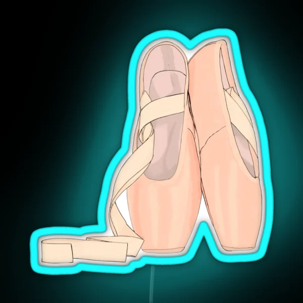 Pointe Shoes Peach For Cute Ballerina RGB Neon Sign