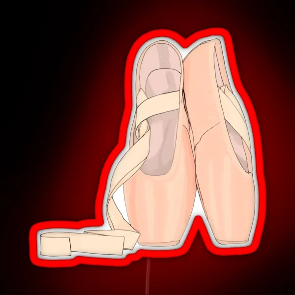 Pointe Shoes Peach For Cute Ballerina RGB Neon Sign