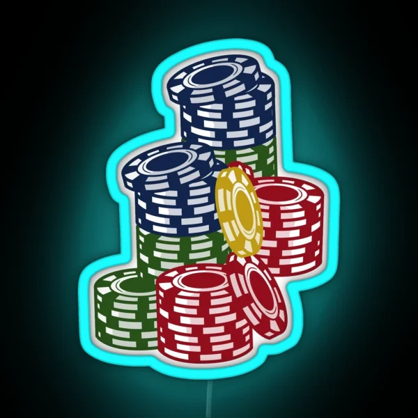 Poker Chips RGB Neon Sign
