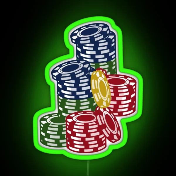 Poker Chips RGB Neon Sign