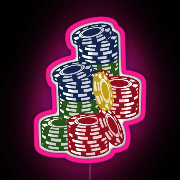 Poker Chips RGB Neon Sign