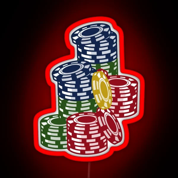 Poker Chips RGB Neon Sign
