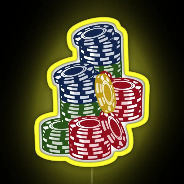 Poker Chips RGB Neon Sign