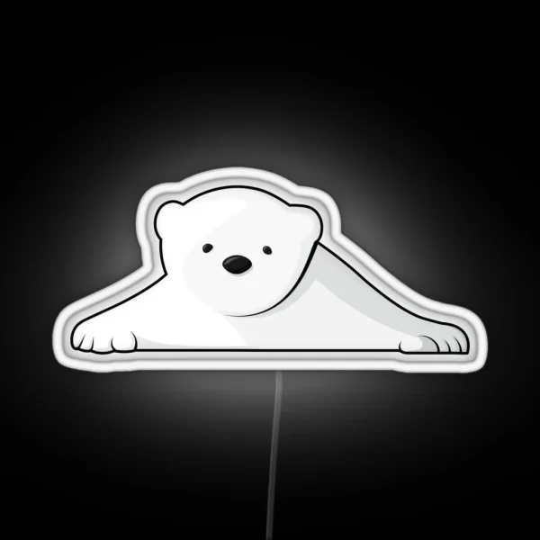 Polar Bear Peeking Over Ledge RGB Neon Sign