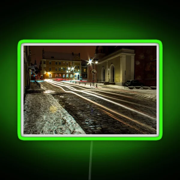 Polish Light Trails In Poland Photography RGB Neon Sign