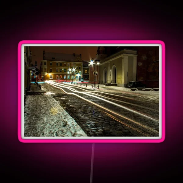 Polish Light Trails In Poland Photography RGB Neon Sign